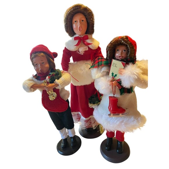 Christmas Carolers Figurines Lot Of 3 Woman, Boy And Girl Open Mouth 9-11” - Picture 7 of 7